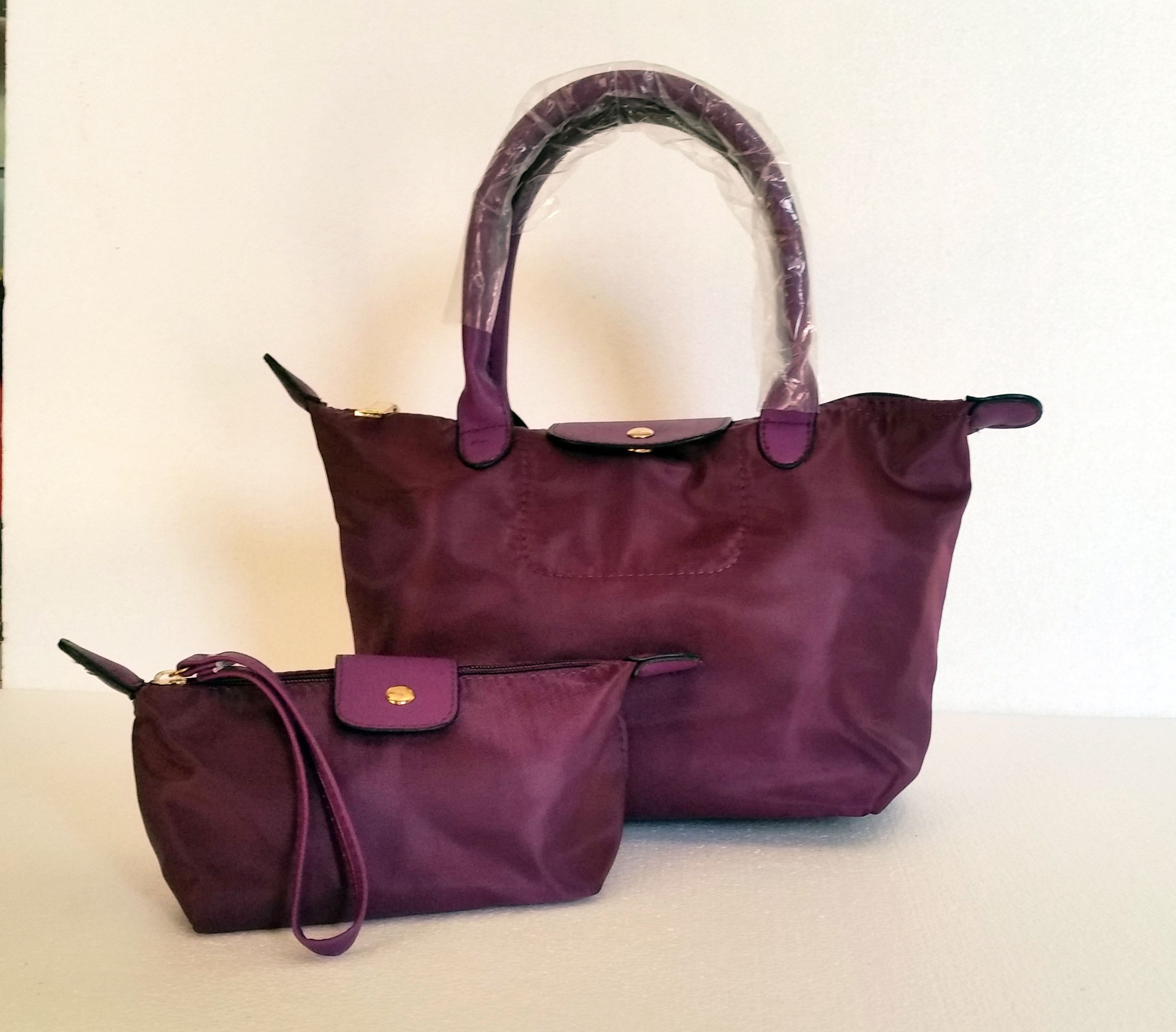 Combo Cartera de hombro y porta maquillaje-Violeta