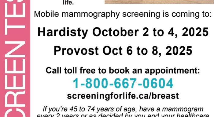 Screen Test visit Hardisty and Provost area