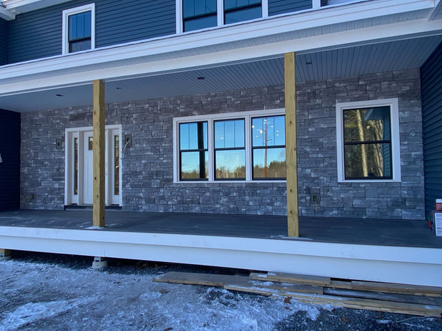 front entrance masonry backsplash