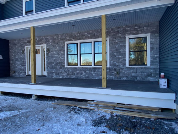 front entrance masonry backsplash