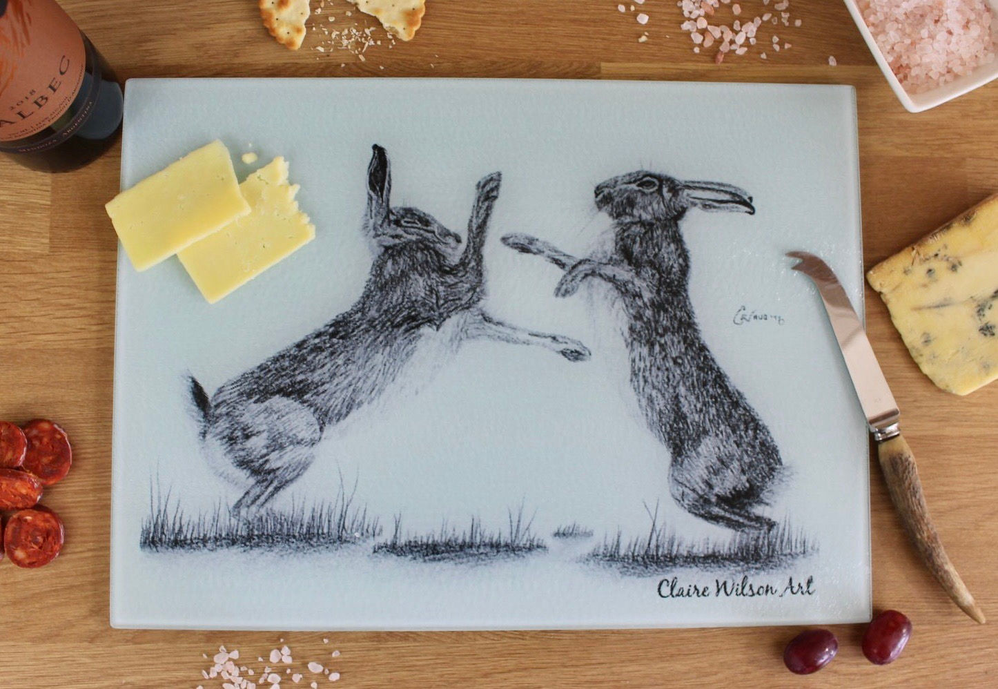 'HARE WE GO AGAIN' GLASS WORKTOP SAVER