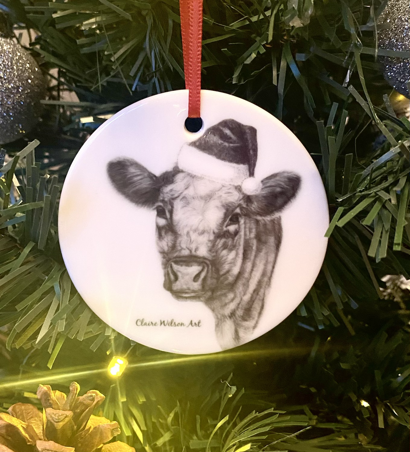 ‘Bonnie Blue Grey’ - Christmas Ceramic Decoration