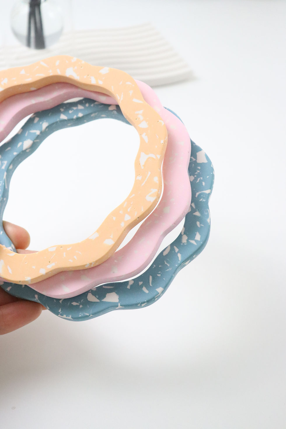 Thumbnail: mochi donut terrazzo trivet | pot holder - pink