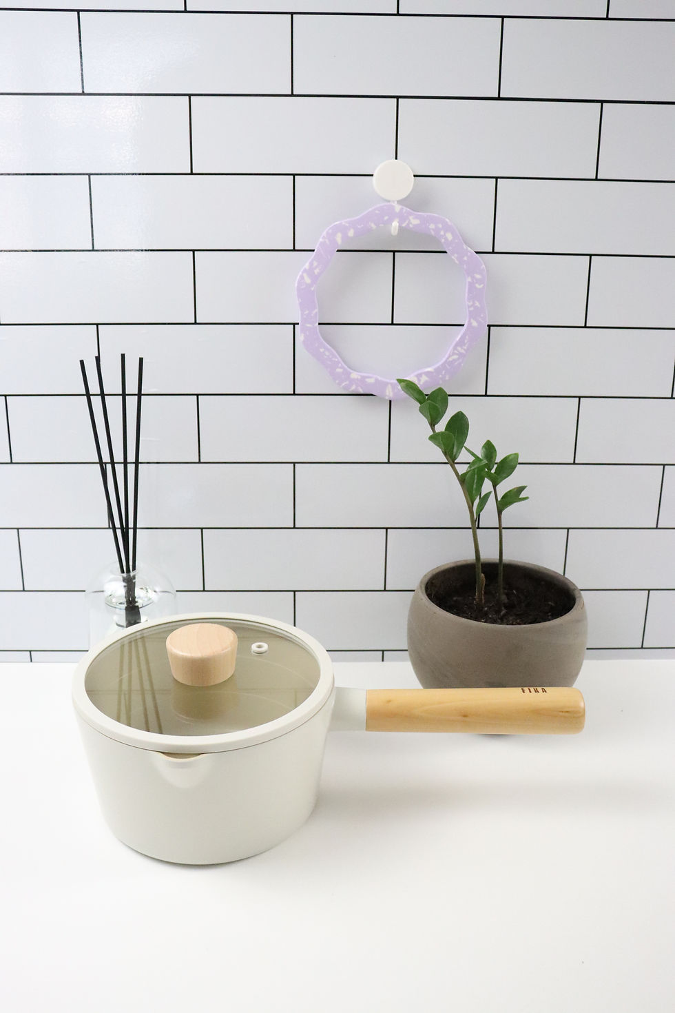 Thumbnail: mochi donut terrazzo trivet | pot holder - lilac
