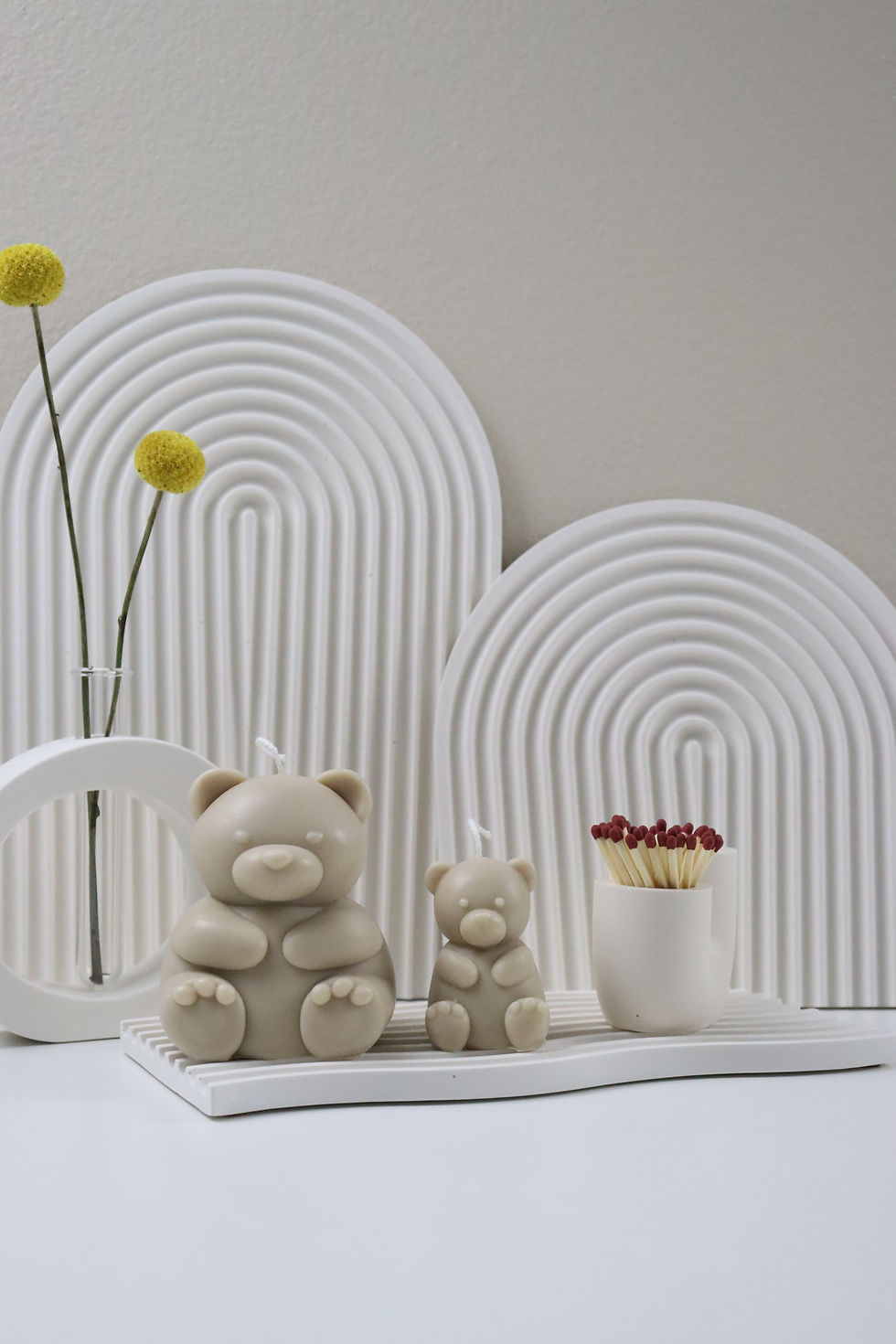 Thumbnail: bear candle large - ecru | 8.5 oz