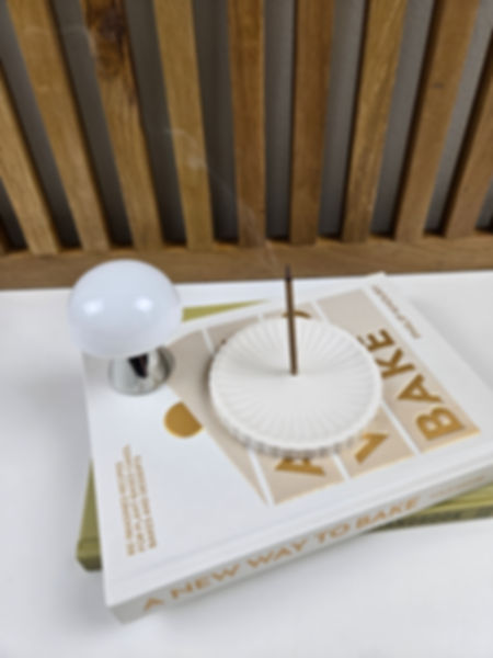 Fluted Round Incense Stick Holder | Ash Catch Plate | Tray