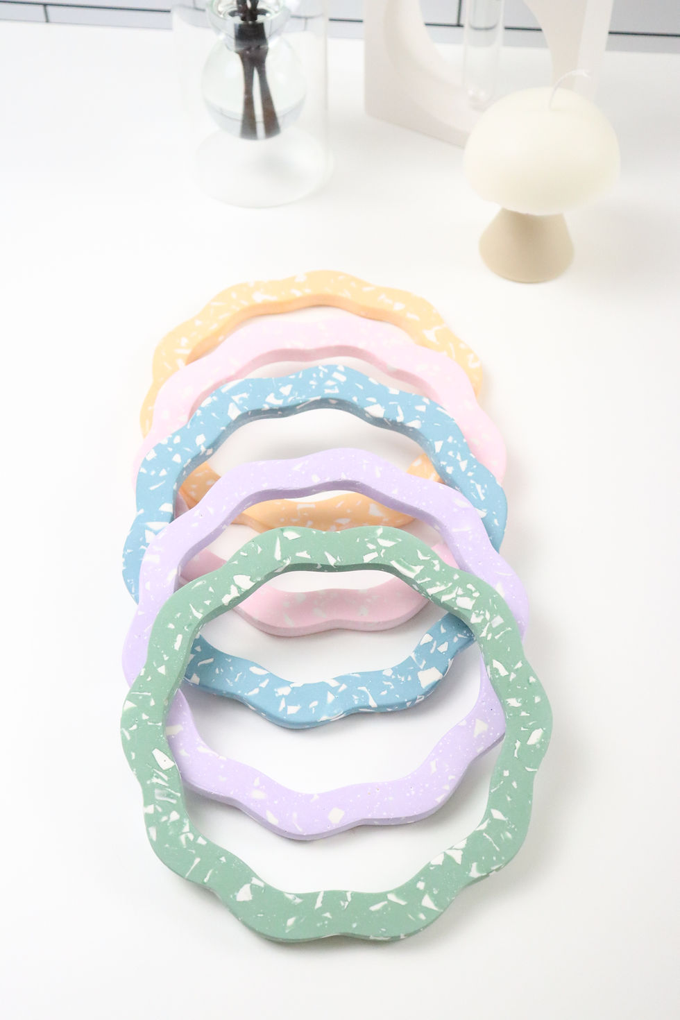 Thumbnail: mochi donut terrazzo trivet | pot holder - lilac