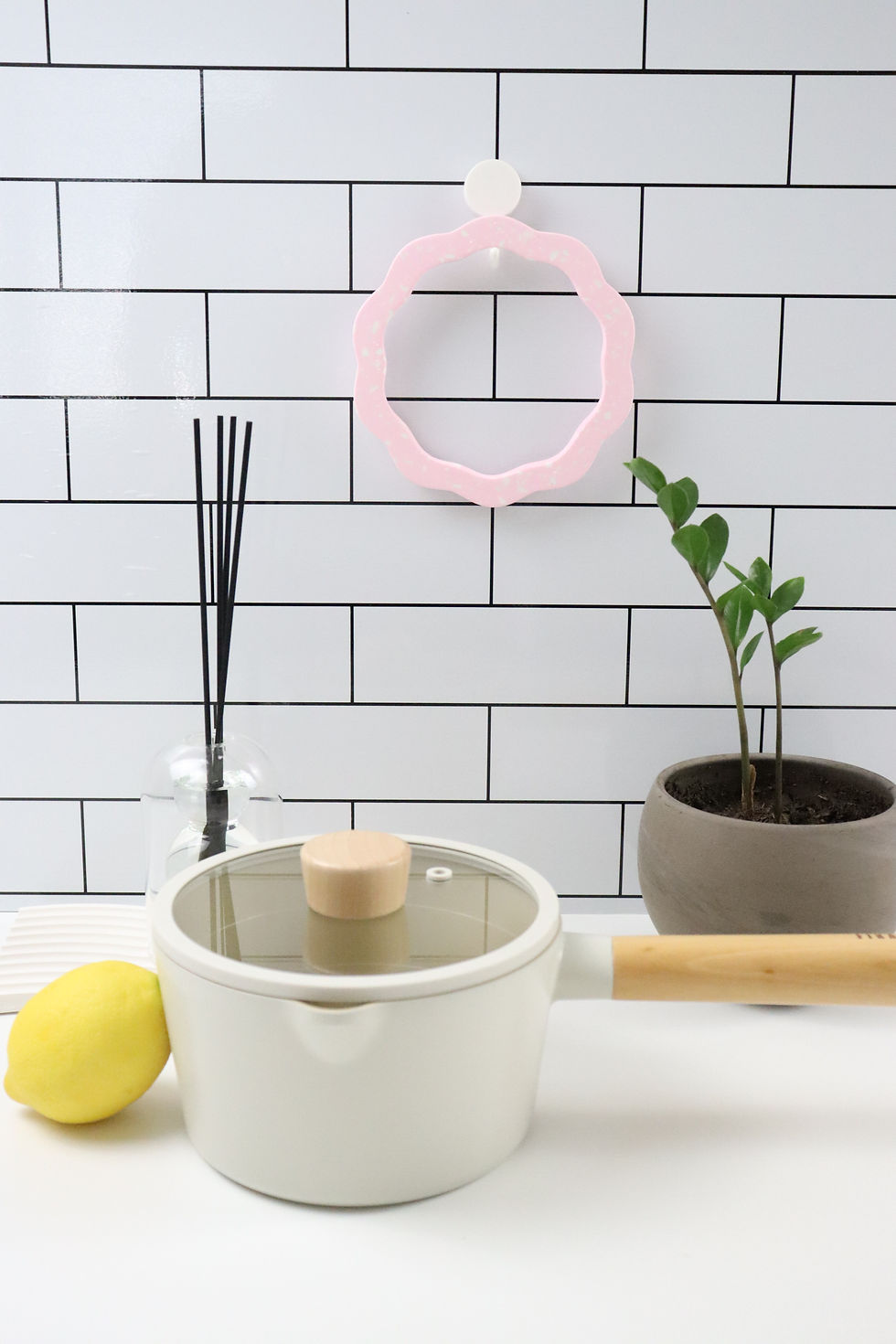 Thumbnail: mochi donut terrazzo trivet | pot holder - pink