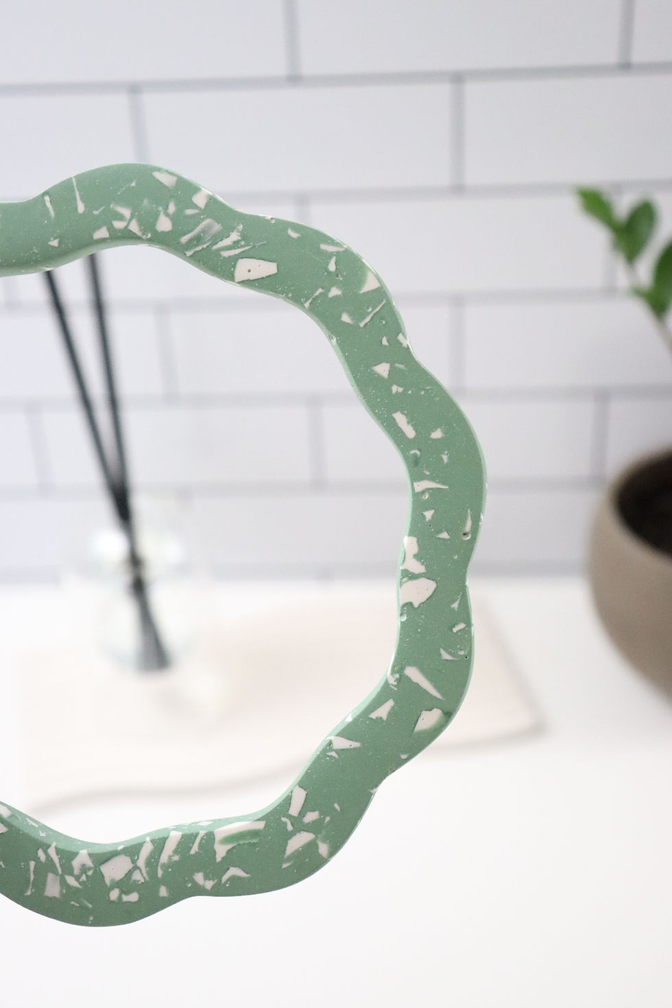 Thumbnail: mochi donut terrazzo trivet | pot holder - green
