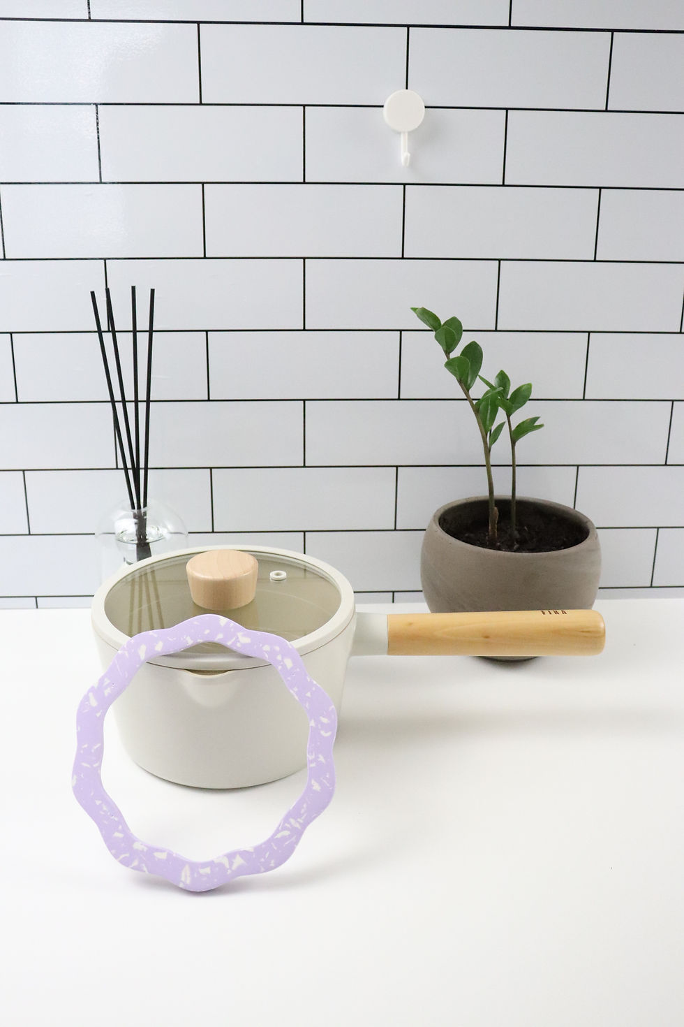 Thumbnail: mochi donut terrazzo trivet | pot holder - lilac