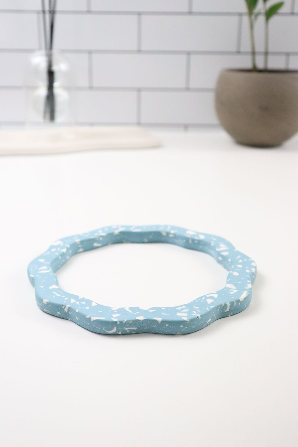 Thumbnail: mochi donut terrazzo trivet | pot holder - turkish blue