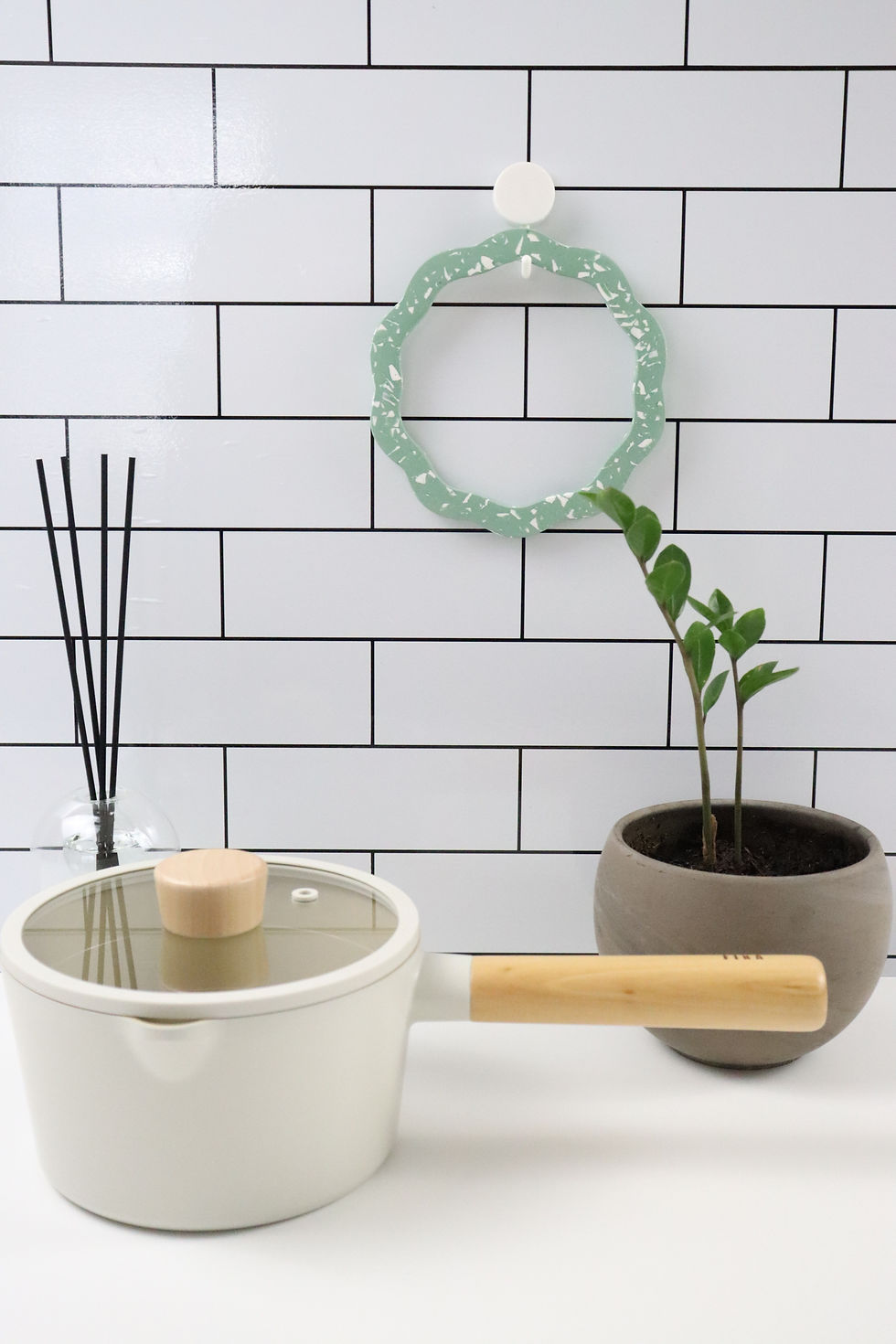 Thumbnail: mochi donut terrazzo trivet | pot holder - green