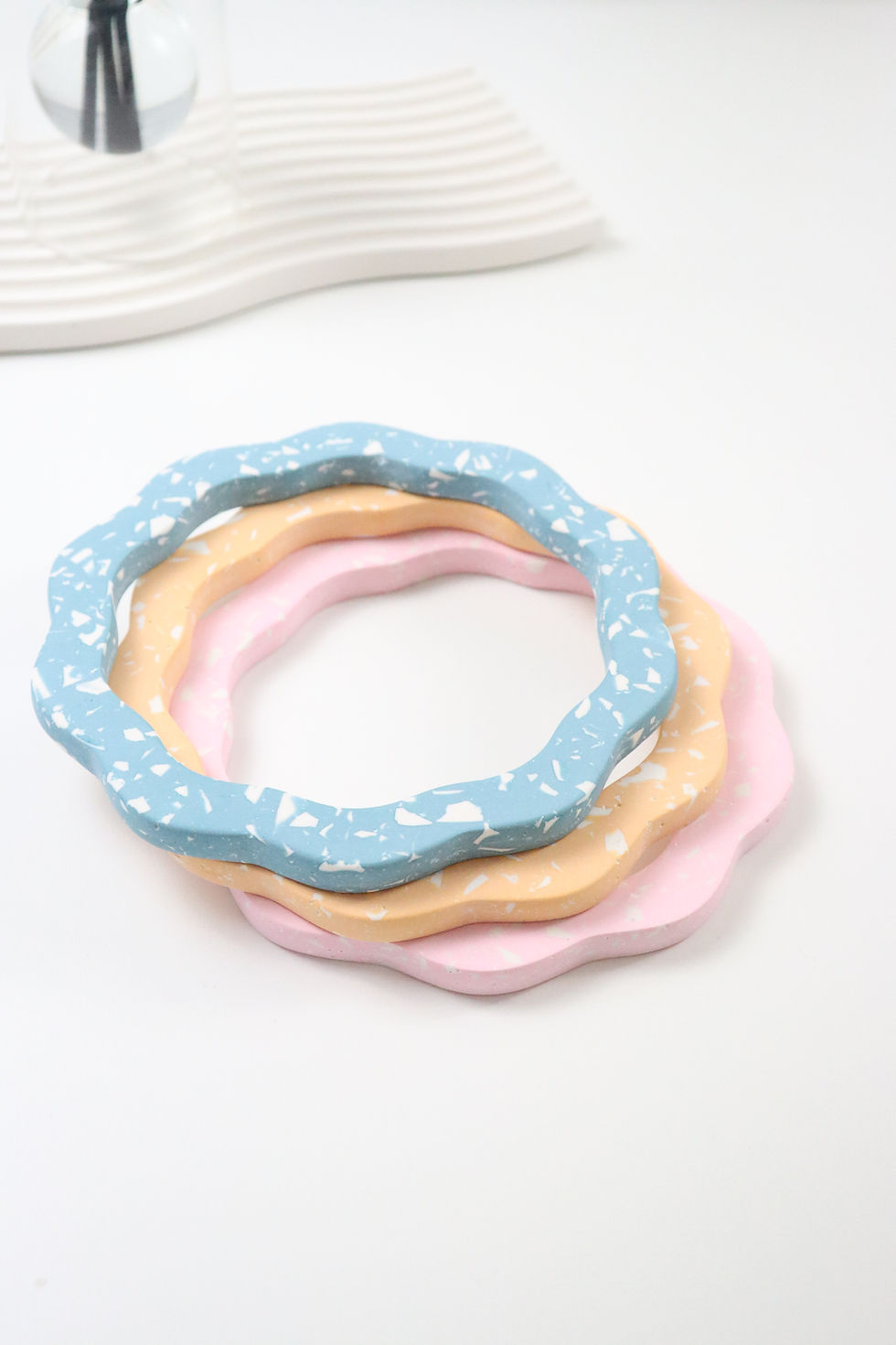 Thumbnail: mochi donut terrazzo trivet | pot holder - pink
