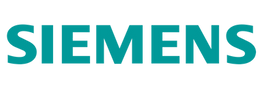 Siemens corporate logo featuring blue and red geometric design