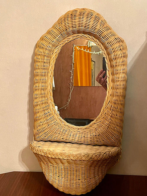 Miniature : Miroir mural osier design 50.