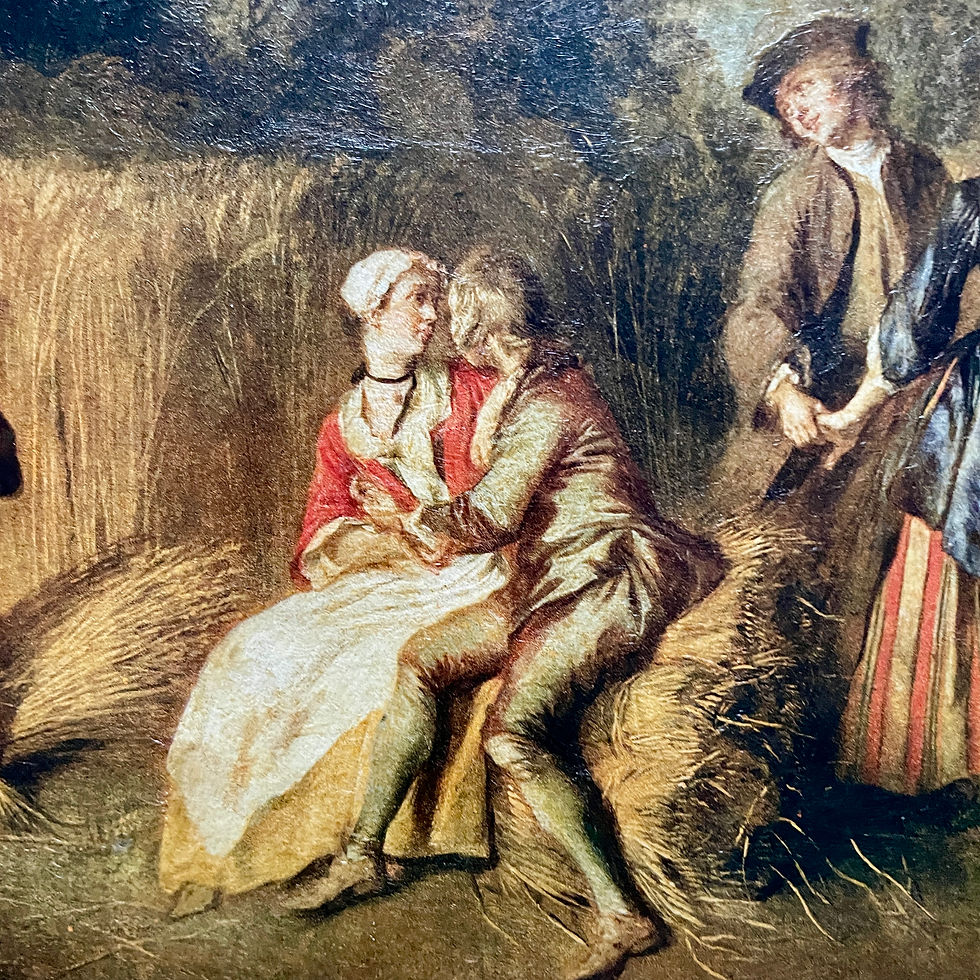 Miniature : Tableau romantique, huile sur toile, cadre bois doré.