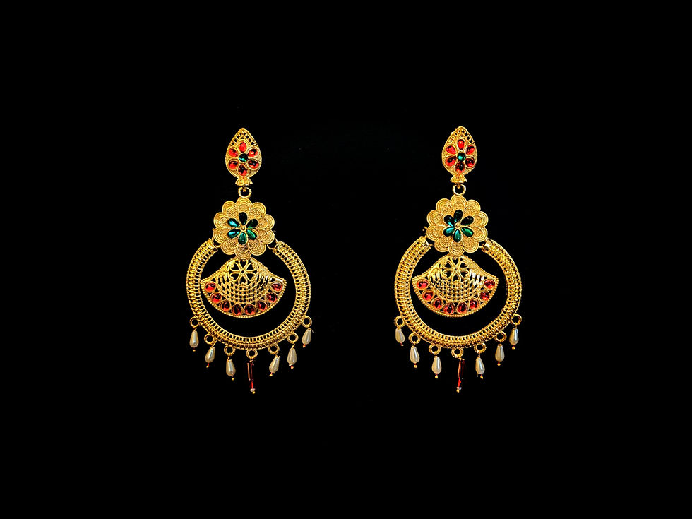 Thumbnail: Set of 3 + 1 Earrings |1 Gold + 2 Oxidized + 1 FREE Daily Use Earrings|Combo #T1