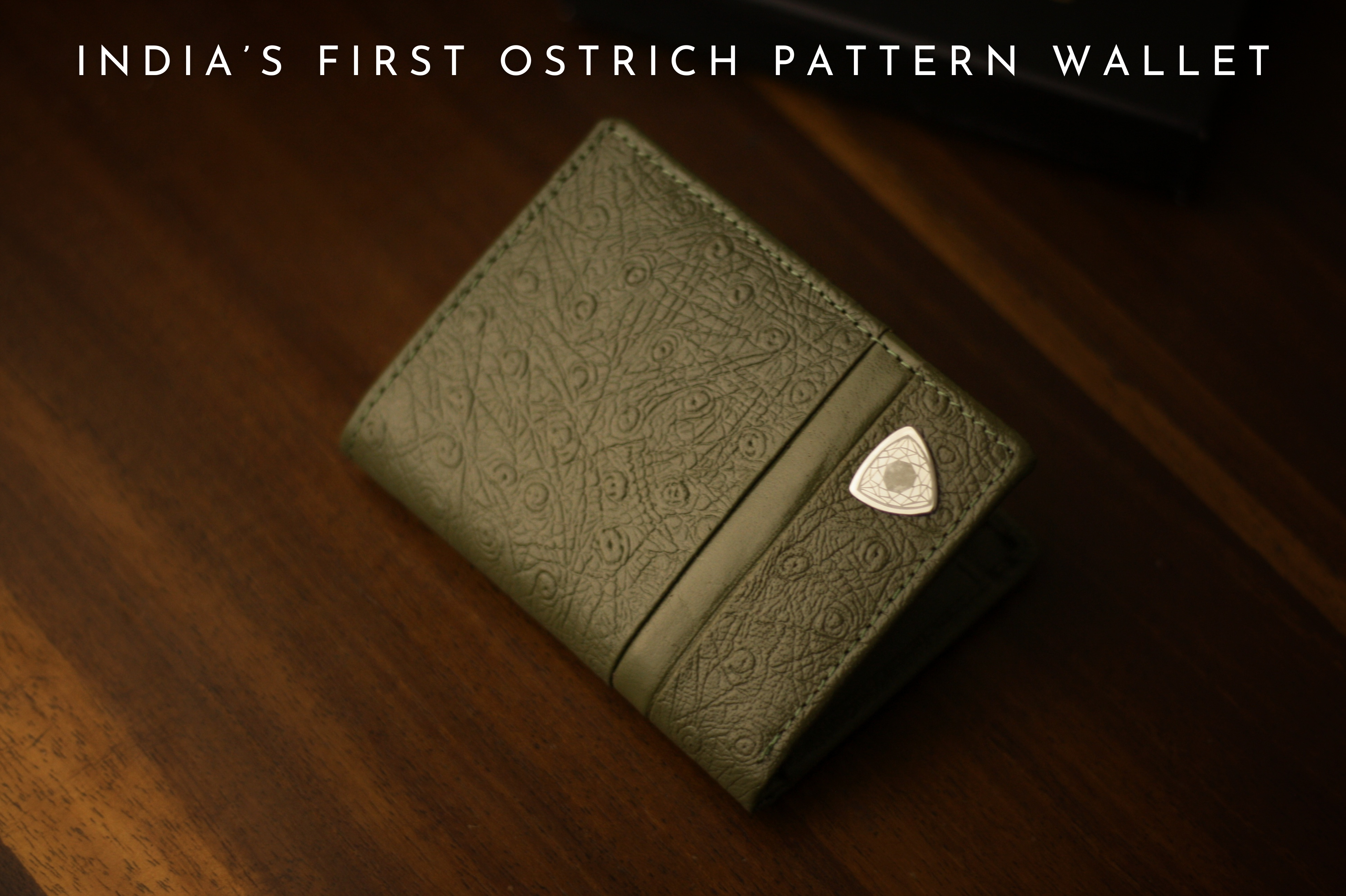 Royal Ostrich Pattern Luxury Wallet - Olive Green