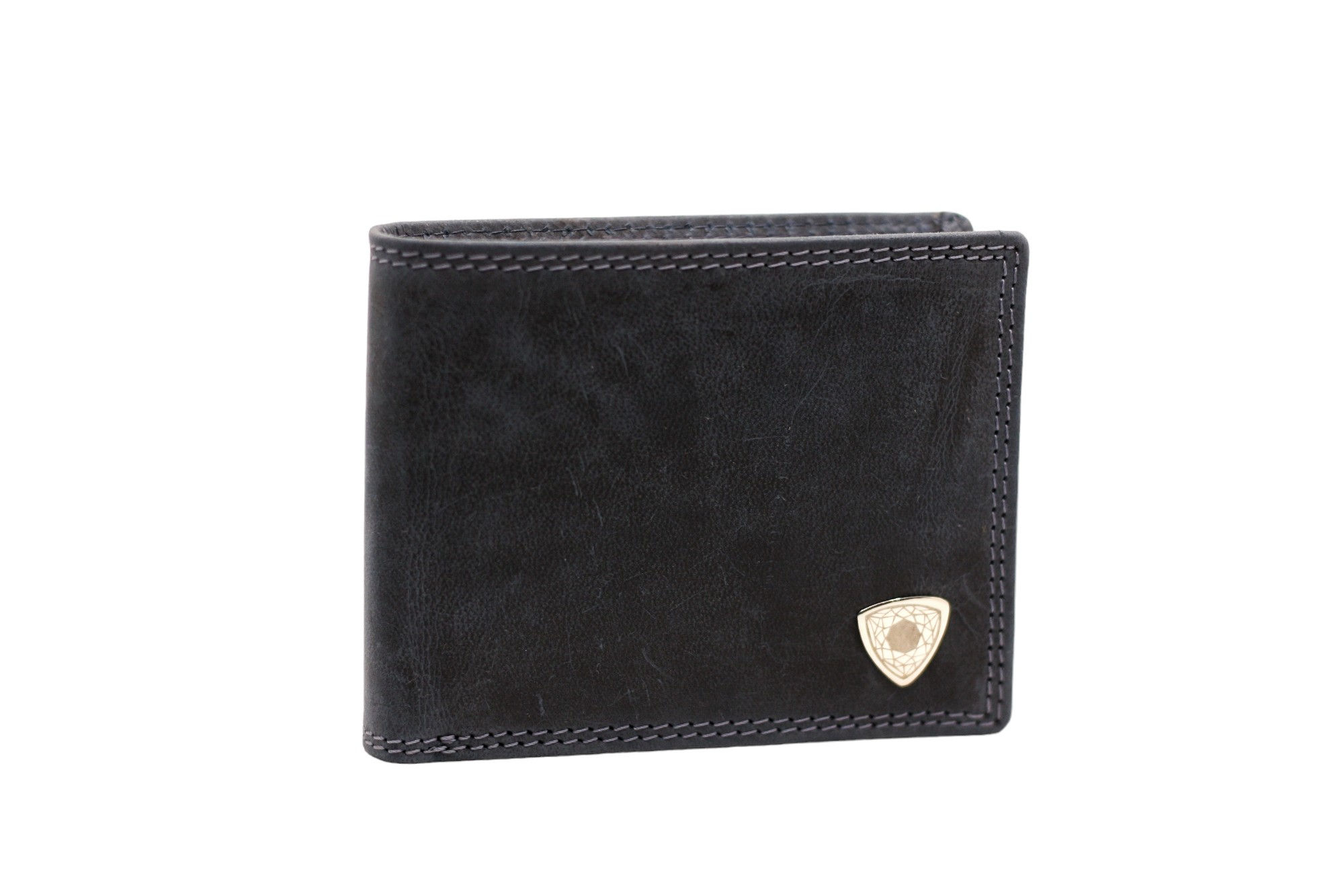 Double Stitch - Blue Wallet | Pure Goat Leather Luxury Wallet | Velvet Inner