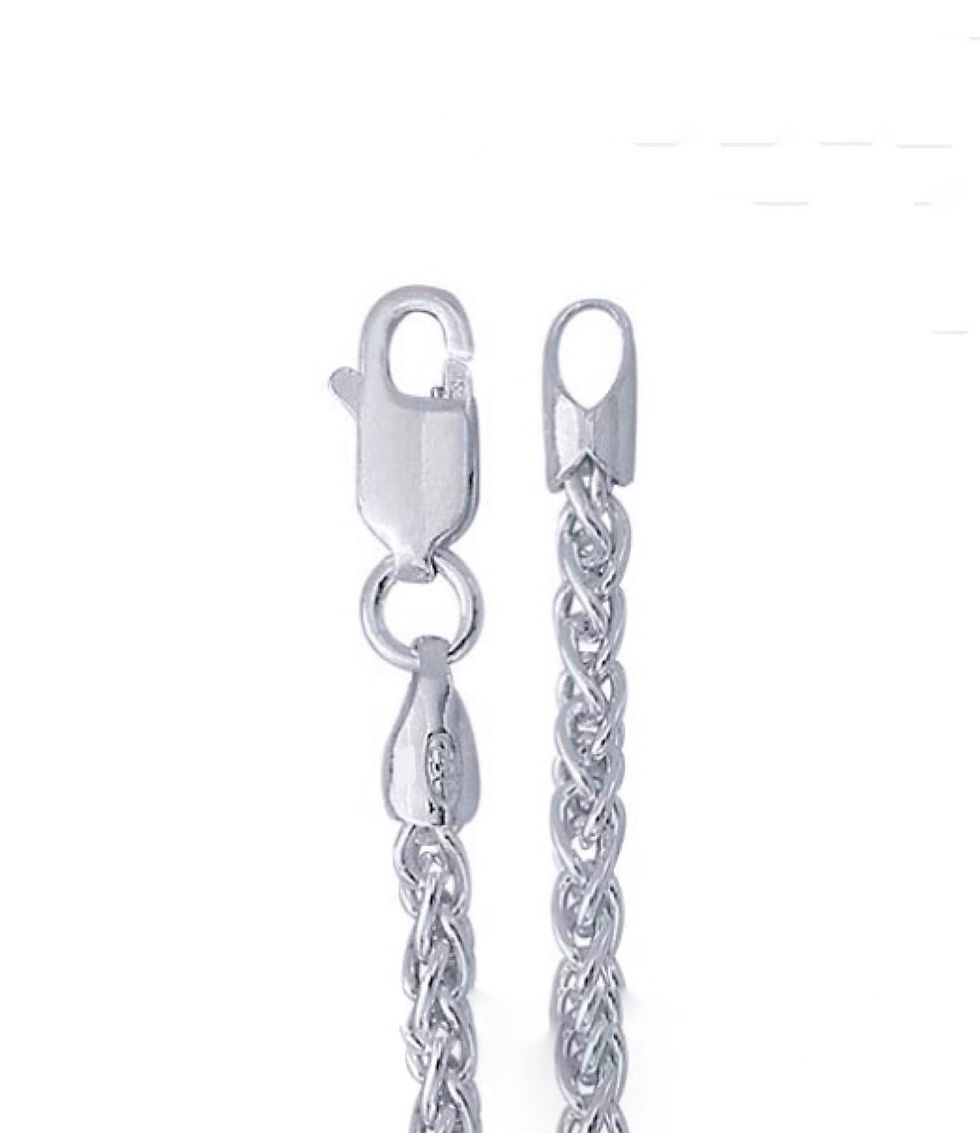 24" Sterling Silver 2.5mm Wheat Rope Chain Necklace 925