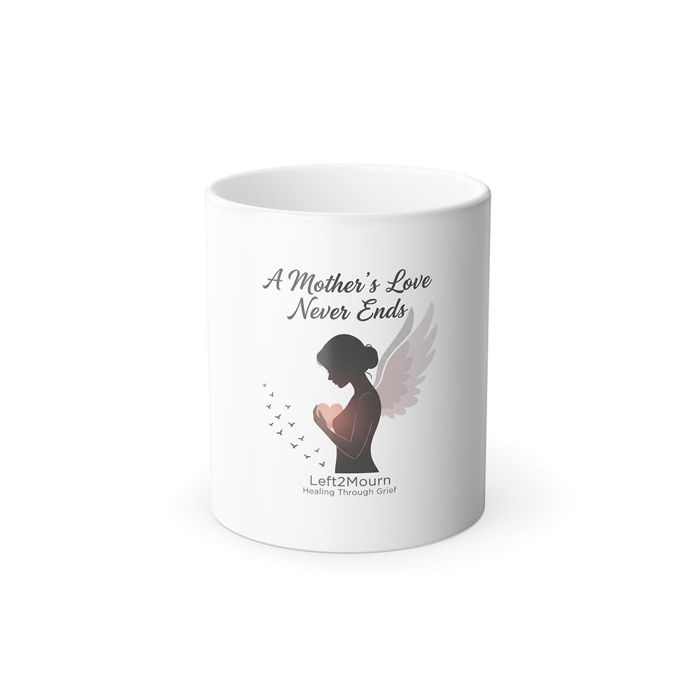 Thumbnail: A Mother's Love Never Ends Color-Changing Mug — 11oz Memorial Angel Coffee Mug