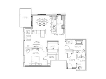 Les immeubles Luxor, Saguenay, Québec - Plan 3 ½ _ 16 logements