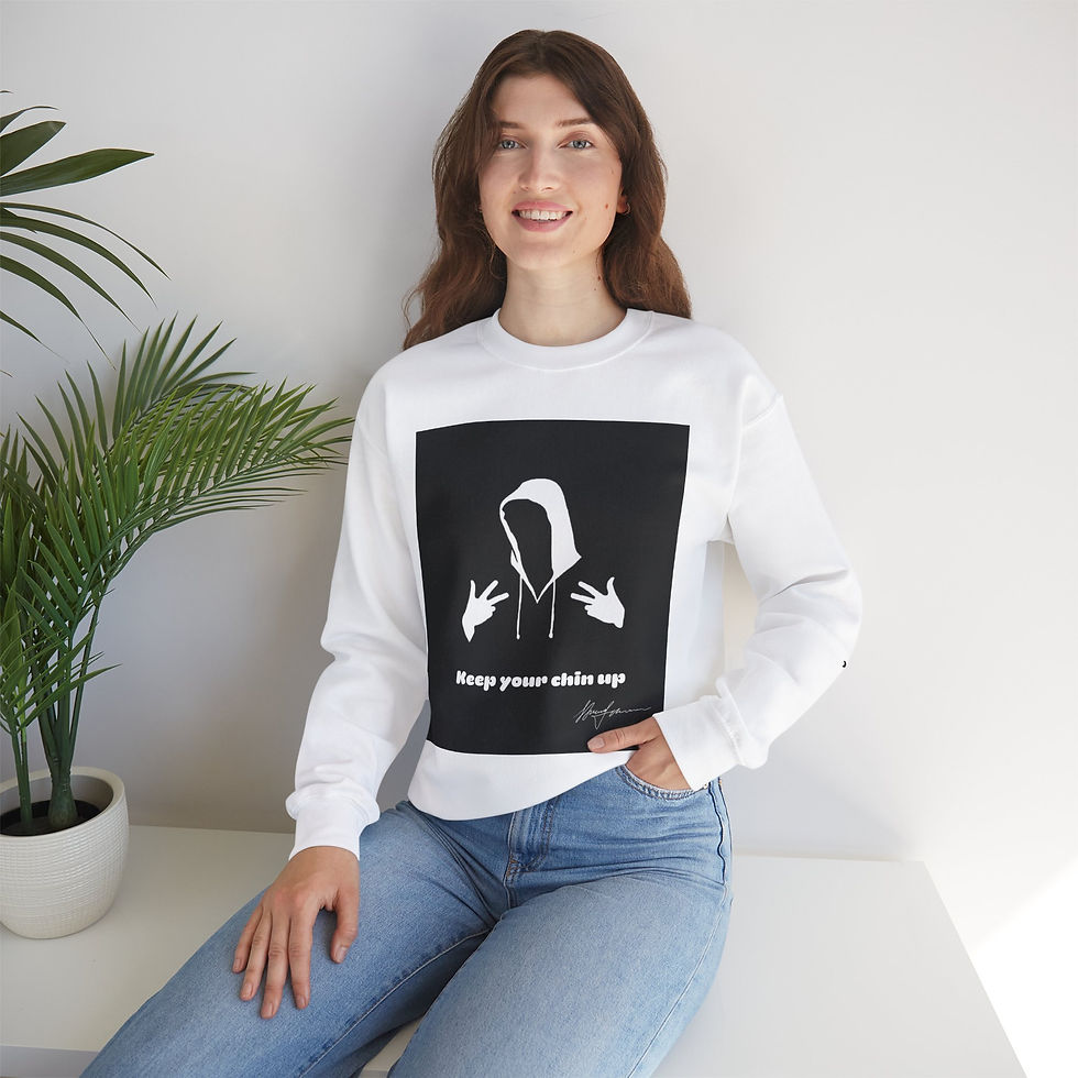 Keep Your Chin Up Crewneck Sweatshirt - Unisex Motivational Pullover for Comfort