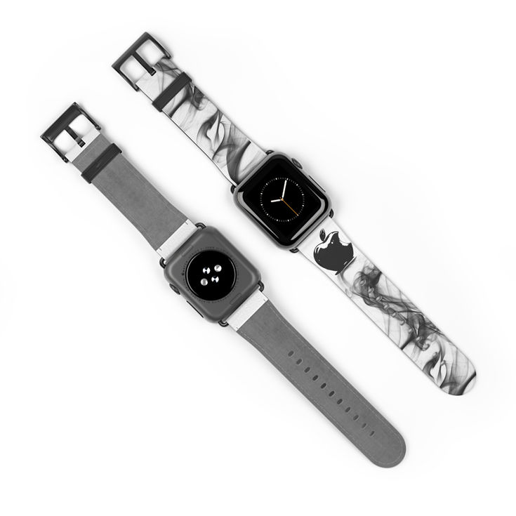 Sleek Black Marble Watch Band, Trendy Apple Accessories, Stylish Smartwatch Band b