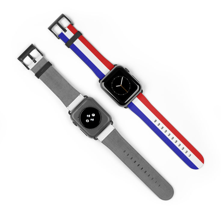 Patriotic Watch Band - Red, White, and Blue Strap for Apple Watch, France Flag a2