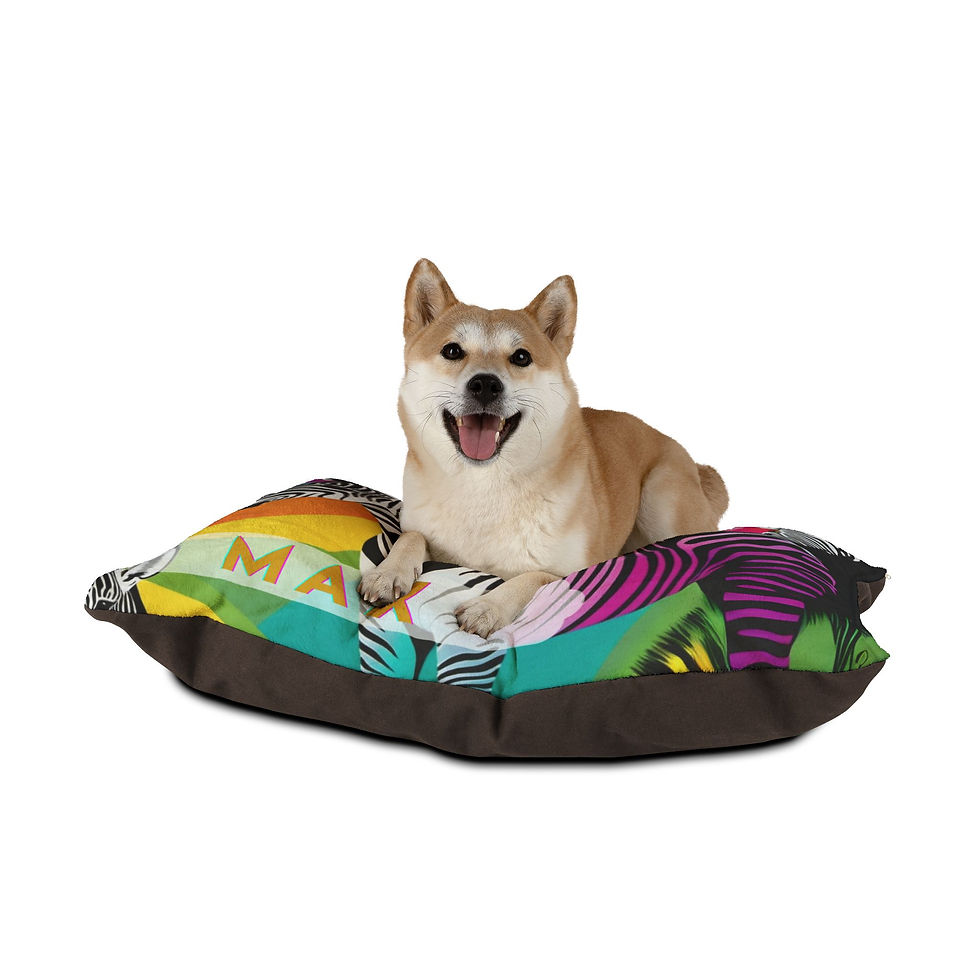 Colorful Zebra Pet Bed - Soft & Stylish Dog Bed - Cozy Cat Bed - Washable Pet Cushion - Animal Print Pet Mattress - Rainbow Z