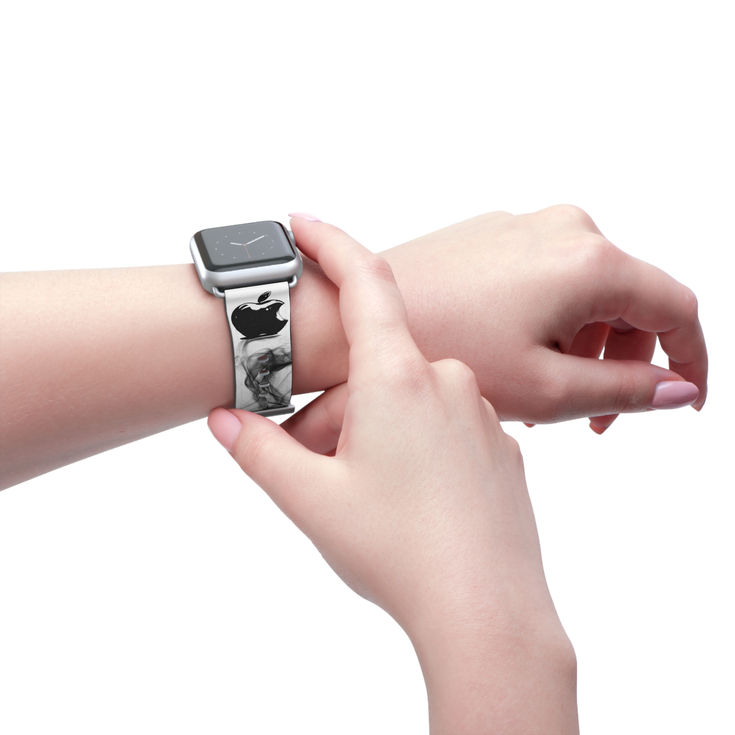 Sleek Black Marble Watch Band, Trendy Apple Accessories, Stylish Smartwatch Band h