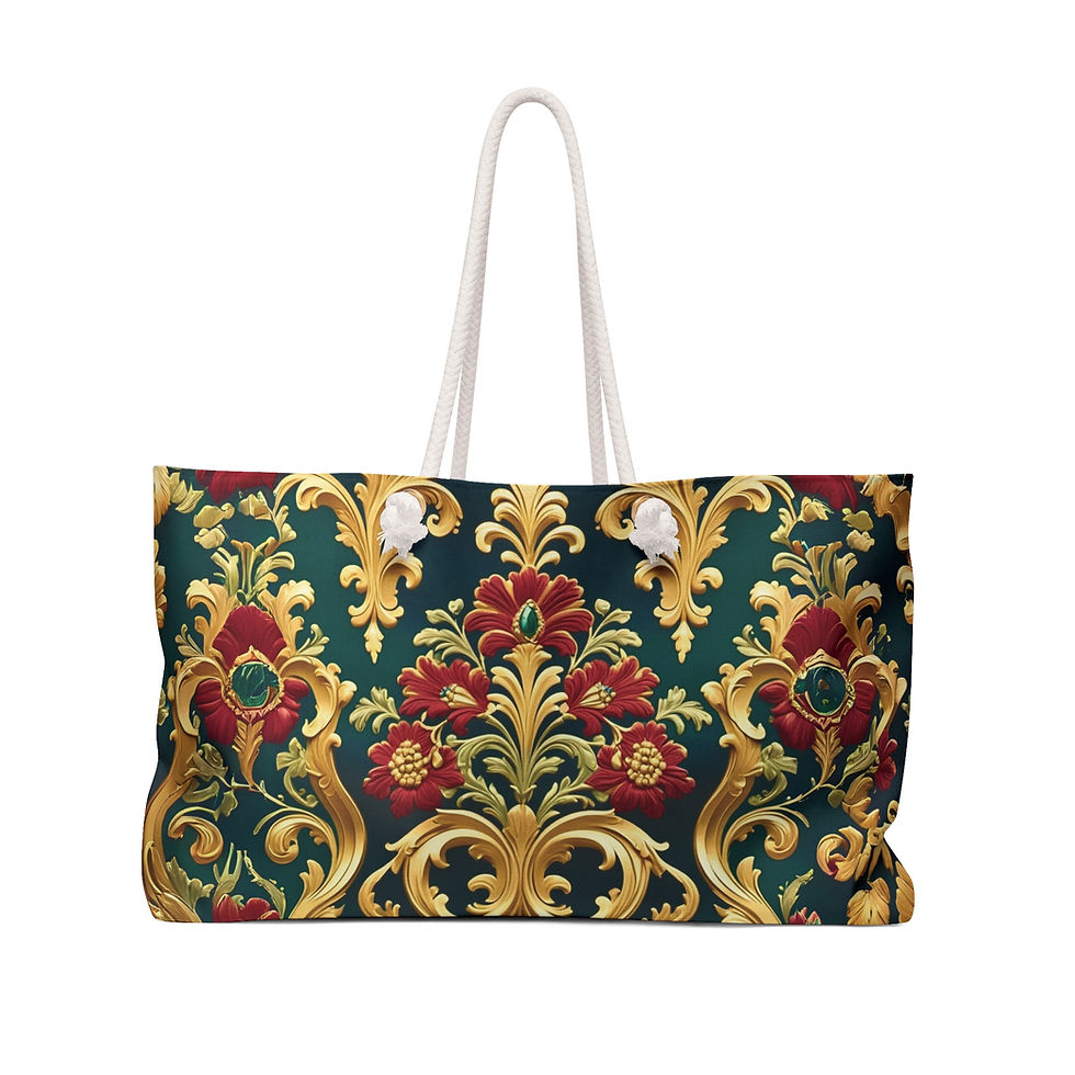 Luxury Bag - Designer Inspired Handbag, Gold Pattern, Travel & Beach Bag
