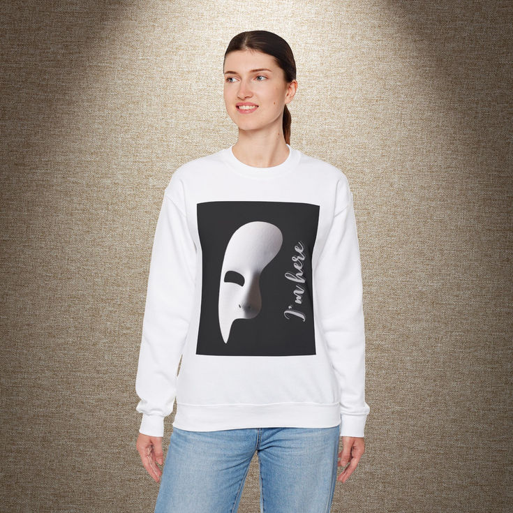 Unisex Heavy Blend™ Crewneck Sweatshirt - 'I'm Here' Phantom Design 7