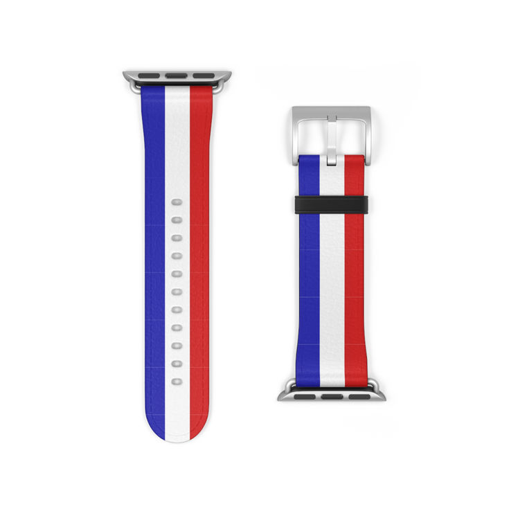 Patriotic Watch Band - Red, White, and Blue Strap for Apple Watch, France Flag b2