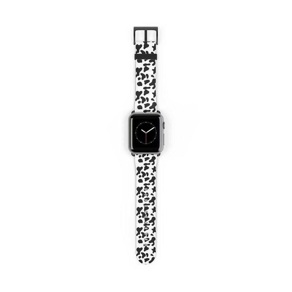 Chic Black and White Cow Watch Band, Strap for Apple Watch (Series 1-9 & SE)