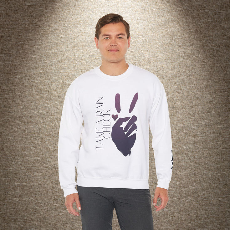 Peace Sign Unisex Heavy Blend™ Crewneck Sweatshirt - Comfortable Casual Wear 5