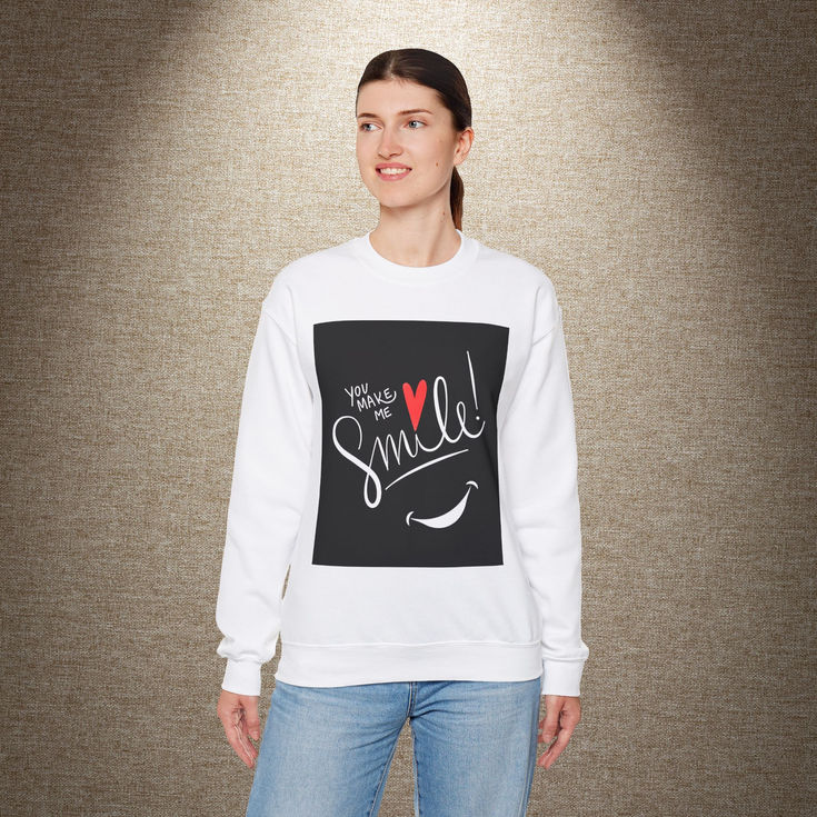 You Make Me Smile Crewneck Sweatshirt, Pullover for Comfort and Joy Sweatshirt 7