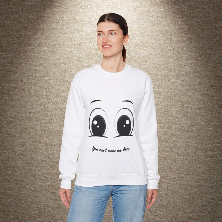 Funny Unisex Crewneck Sweatshirt - 'You Can't Make Me Sleep' Sweatshirt 7