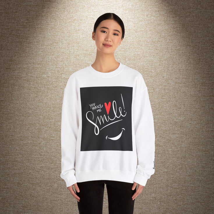 You Make Me Smile Crewneck Sweatshirt, Pullover for Comfort and Joy Sweatshirt 5