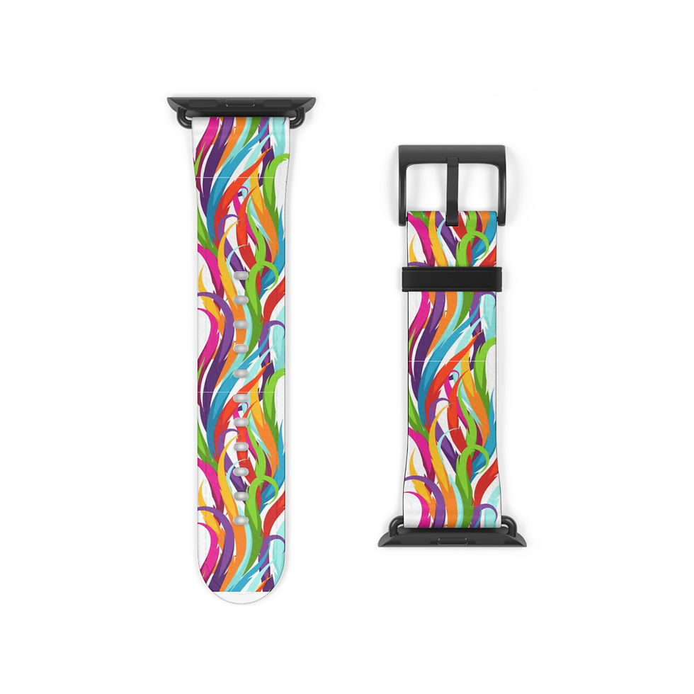 Abstract Art Watch, Colorful Silicone Strap for Apple Watch (Series 1-9 & SE) a