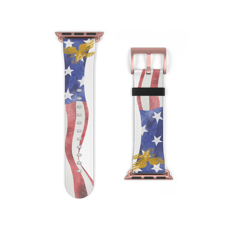 Patriotic Watch Band - USA Flag Design, Smartwatch Accessories, Watch Band rty