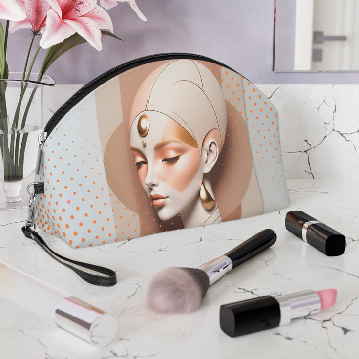 Luxury Aesthetic Makeup Bag for Women, Cosmetic Pouch, Travel Toiletry Organizer
