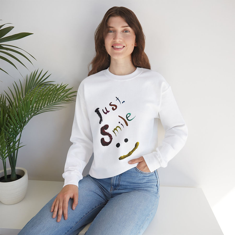 Just Smile Unisex Heavy Blend™ Crewneck Sweatshirt - Cozy & Uplifting Fashion