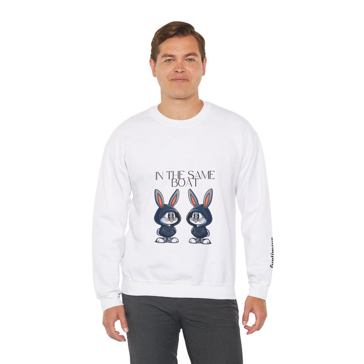 Same Boat Crewneck Sweatshirt, Unisex Playful Graphic Pullover for Comfort 6