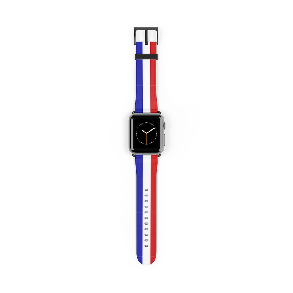 Patriotic Watch Band - Red, White, and Blue Strap for Apple Watch, France Flag