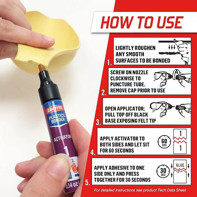 Loctite Super Glue Plastics Bonding System with Activator 2-Gram (681925) 1