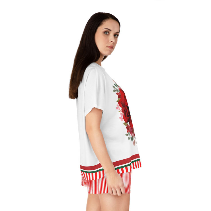 Floral Print Women's Pajama Set, Cozy Sleepwear, Summer Nights Festive Homewear 1