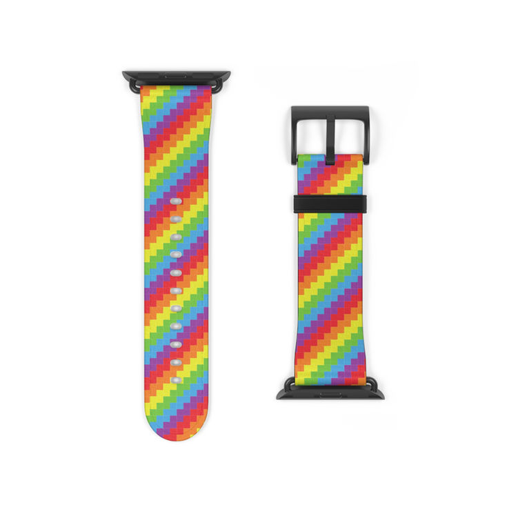 Colorful Rainbow Watch Band, Vibrant Band for Pride, Unique Fashion Accessories A1