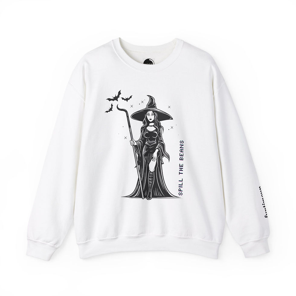 Spill The Beans Witch Sweatshirt | Unisex Crewneck for Halloween & Cozy Days 1