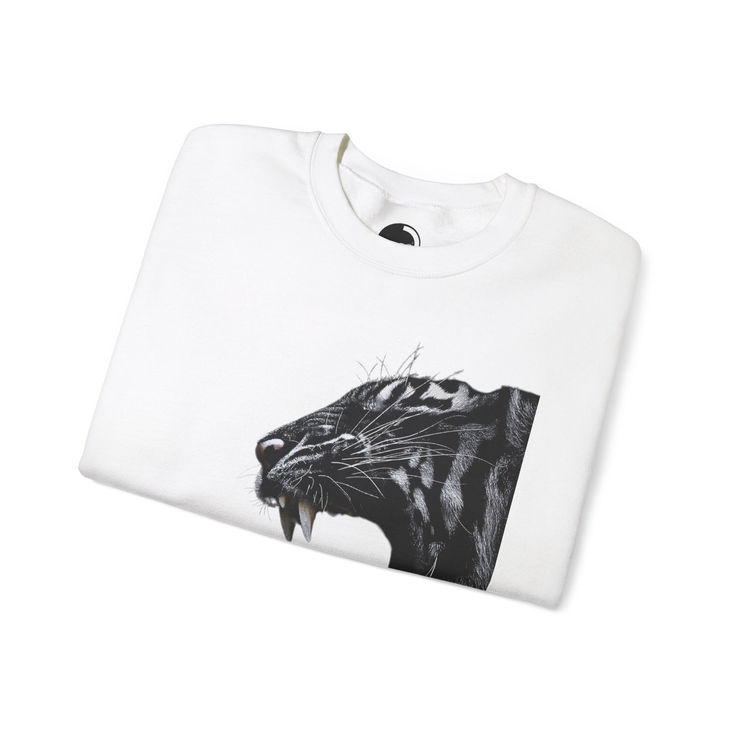 Roaring Panther Unisex Crewneck Sweatshirt - Fierce Animal Graphic, Heavy Blend™ 3